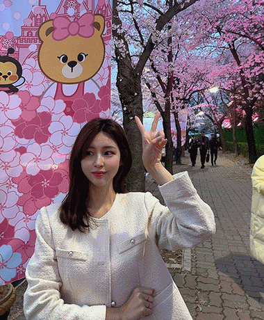 추천)벚꽃 진주 트위드 자켓